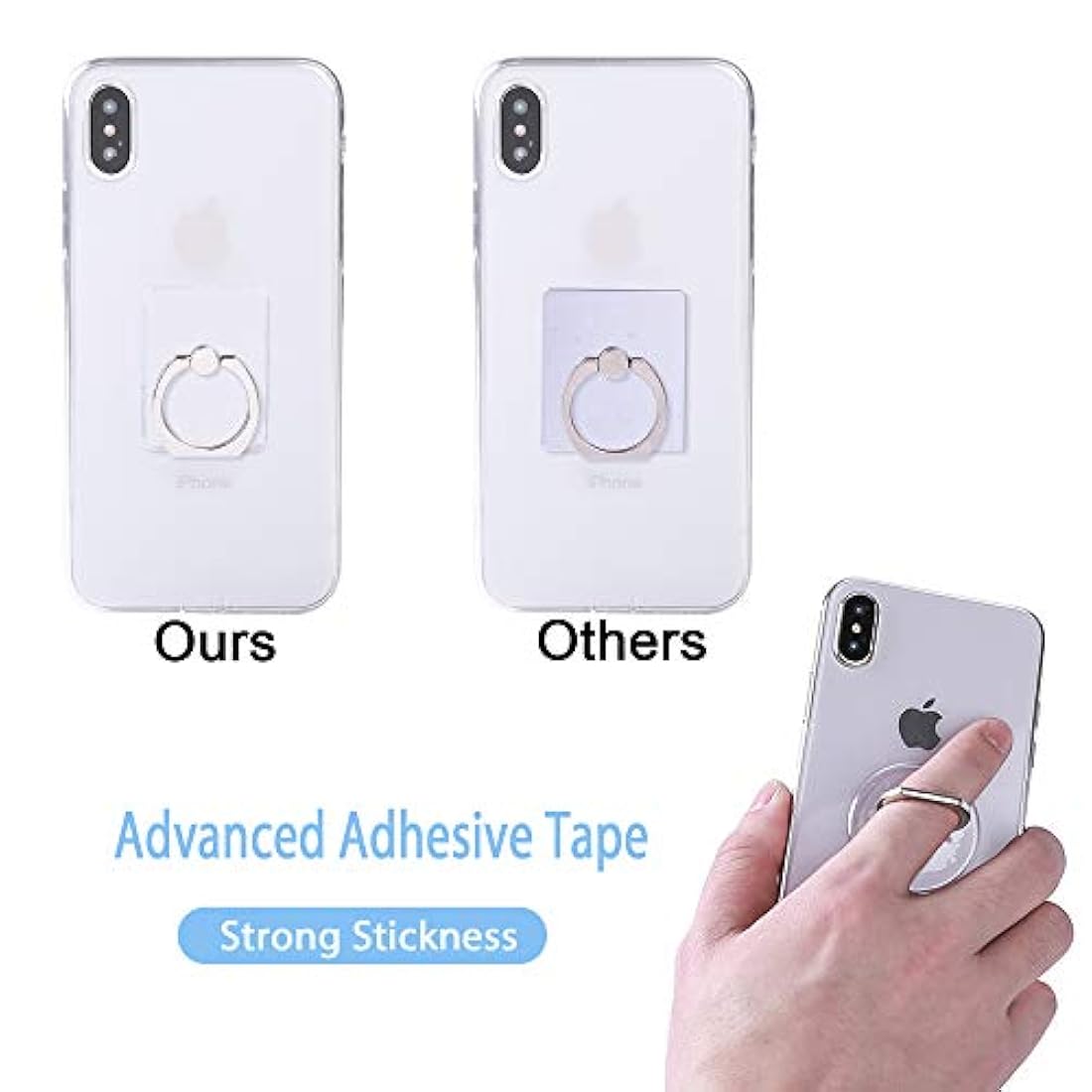 Soporte para anillo de teléfono móvil transparente