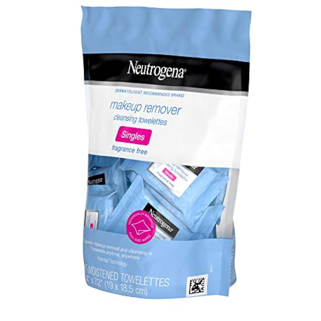 Neutrogena - Towelette de limpieza sin fragancias, toallitas de limpieza diarias envueltas individualmente para eliminar la suciedad, el aceite, el maquillaje y el rimel impermeable para viajes y en la marcha, 20 unidades (paquete de 6)
