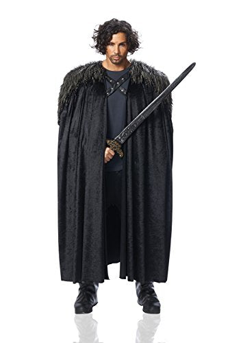Disfraz Gran capa medieval para hombre Adulto, negro