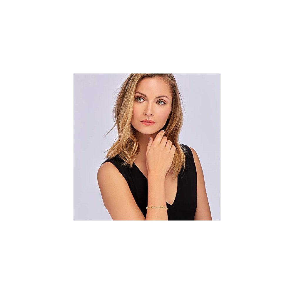 Pulseras de eslabones ovalados de oro amarillo de 18