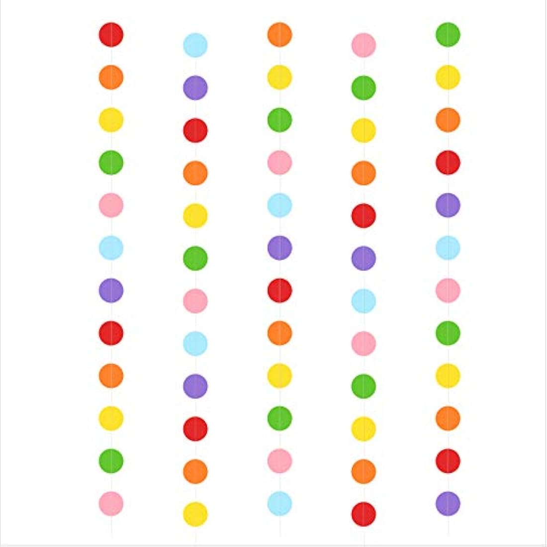 Guirnalda de papel con diseño de círculo, diseño de lunares