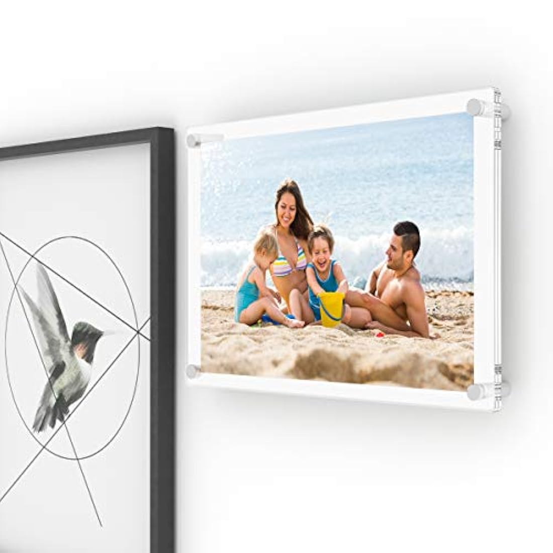 Portarretrato de acrílico transparente de 8,5x11 in/4 piezas