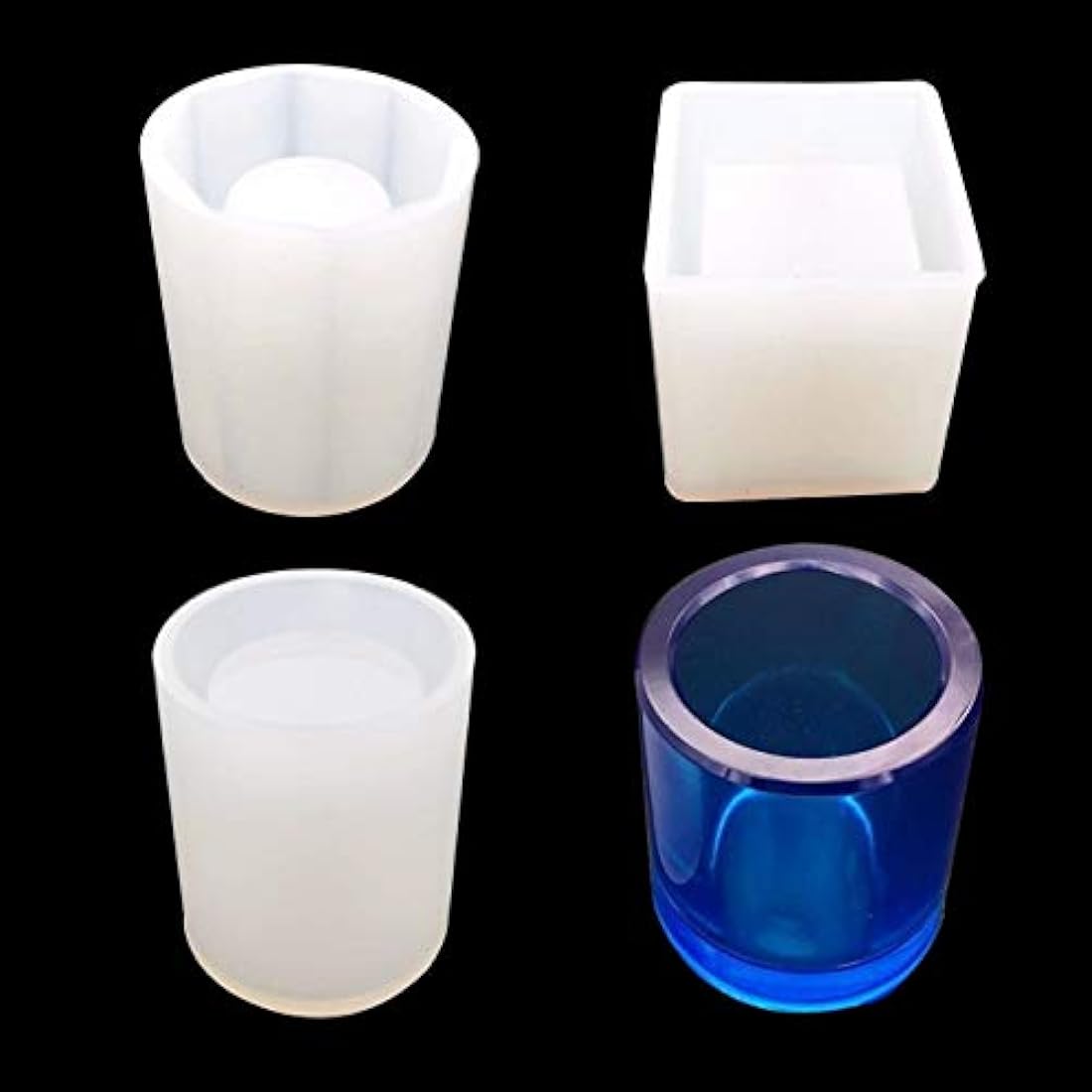 Moldes de silicona de resina epoxi de Markeny Cylinder para bolígrafos, moldes circulares de silicona para posavasos, moldes transparentes para macetas