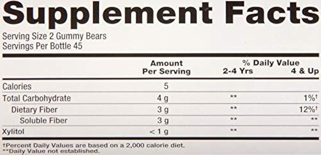 Suplemento de ositos de goma de fibra para niños de Lil Critters