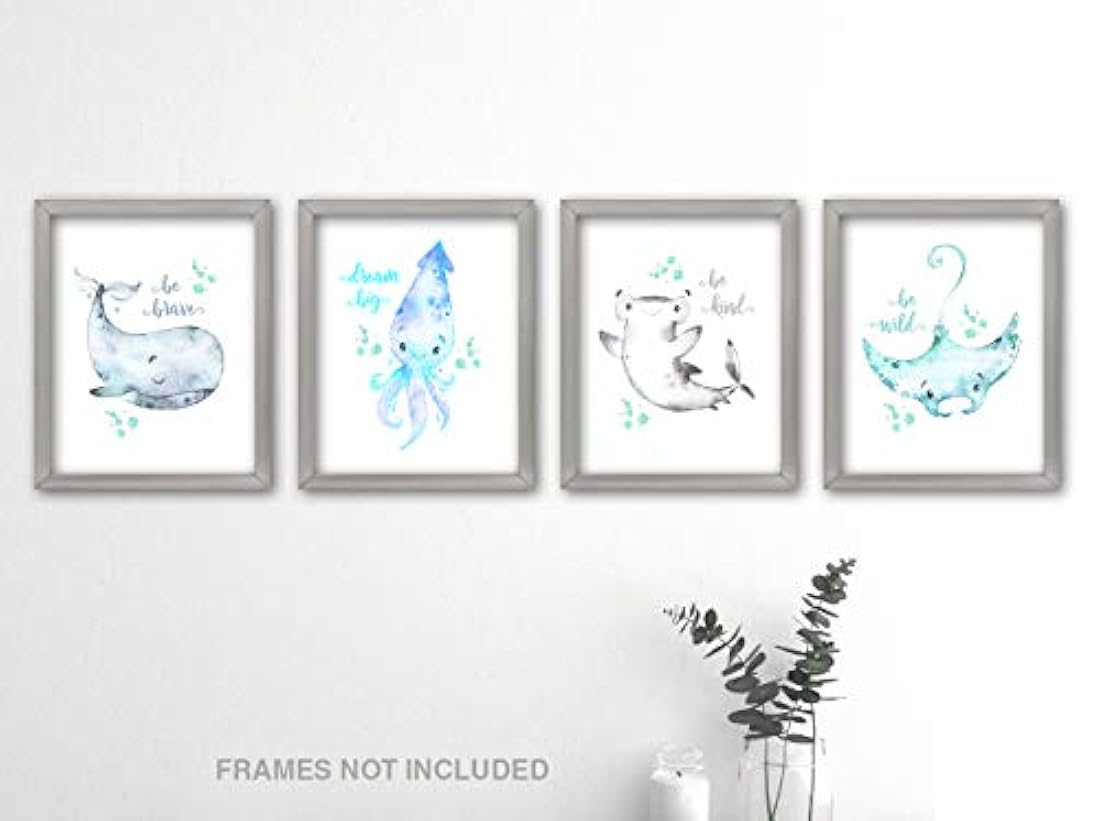 Confetti Fox Sea Nursery Pictures Wall Art Decor