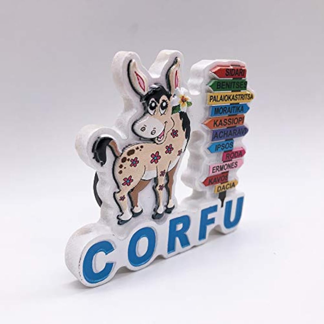 Imán para nevera 3D Corfu Grecia, hecho a mano