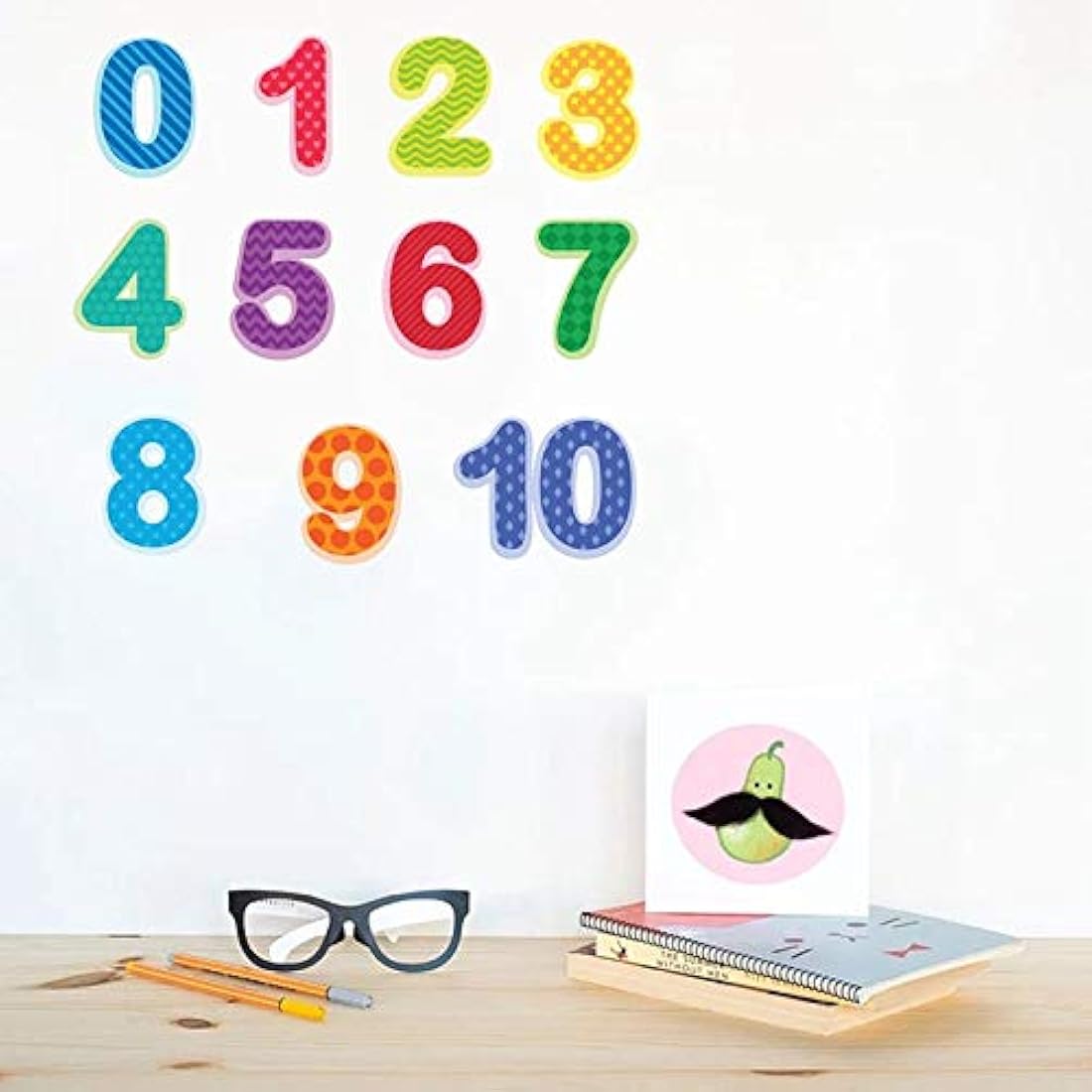 papel en vinilo para pared diseño números (12.91x1.42x1.34)