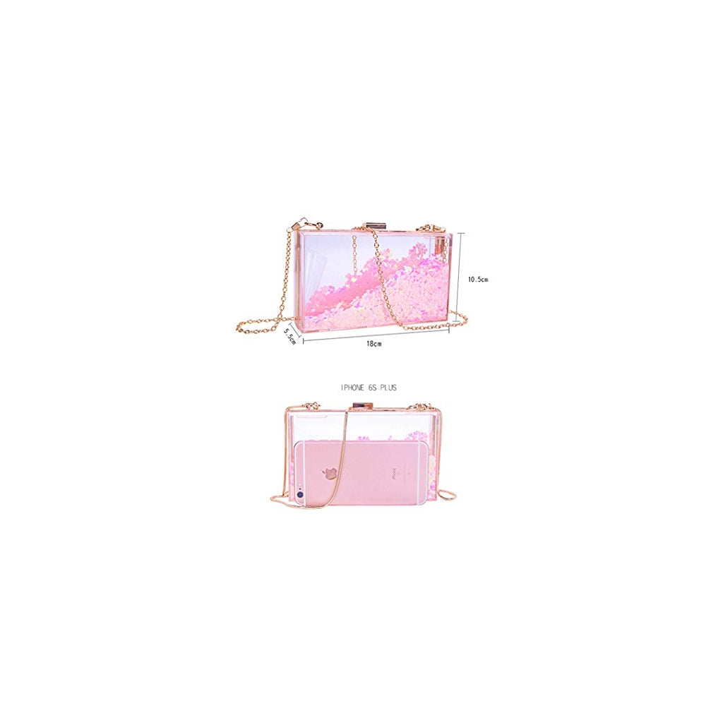 Bolso de mano con lentejuelas transparentes para fiestas