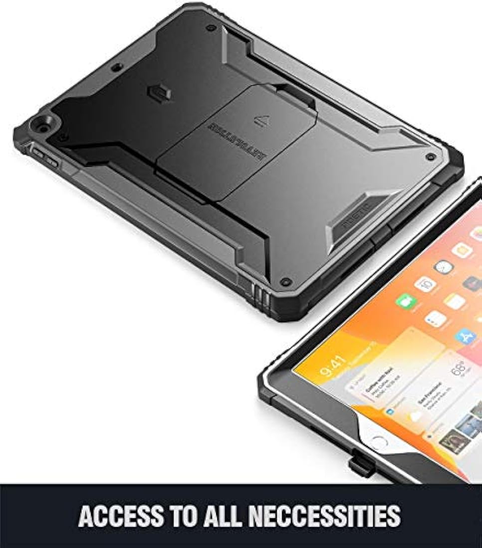 Funda protectora a prueba de golpes con pata de cabra negro