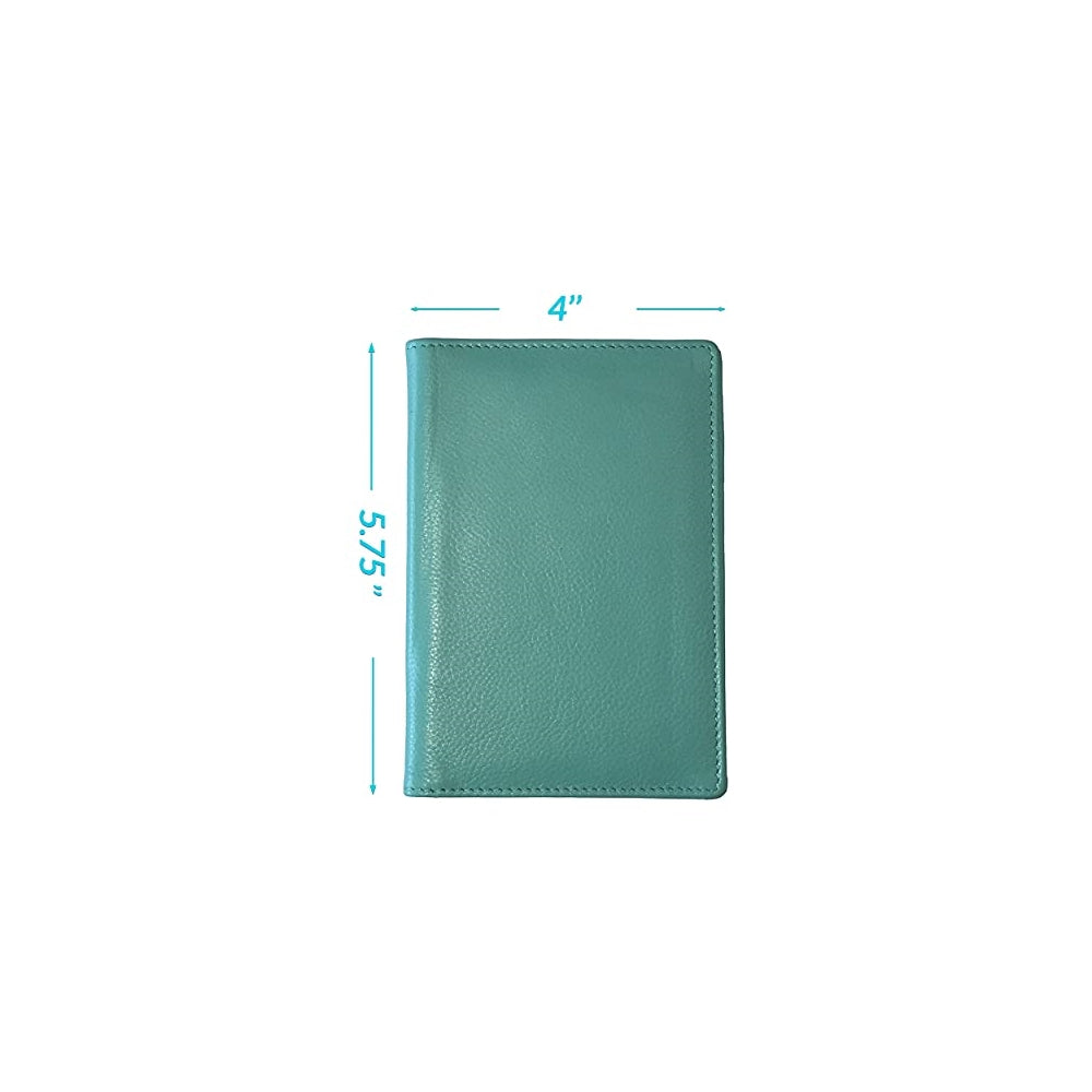 Porta Documentos y Tarjetas de piel para pasaporte Turquesa