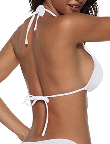 Suvimuga Top de bikini triangular para mujer con relleno