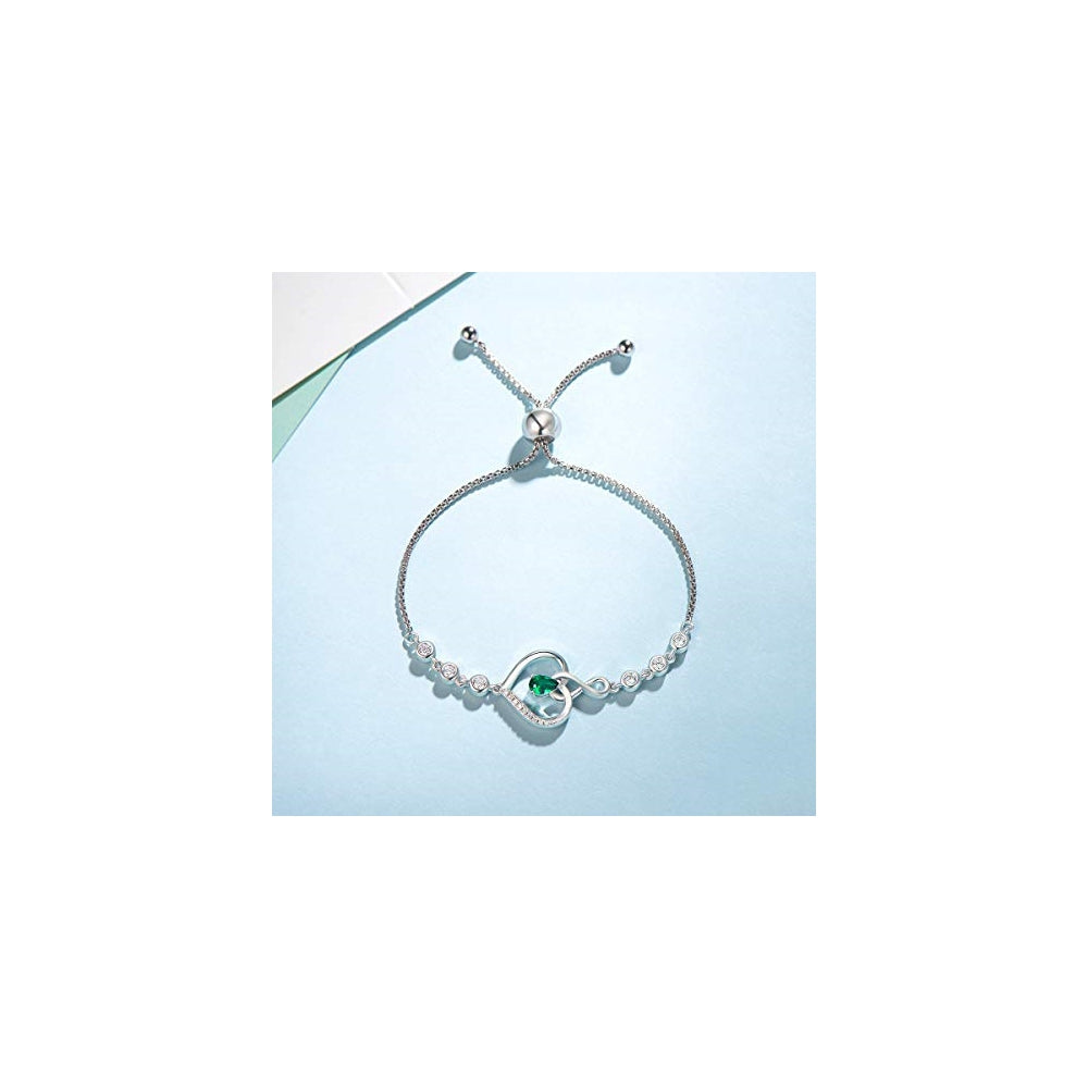 Pulseras de piedra natal para mujer plata de ley auténtica