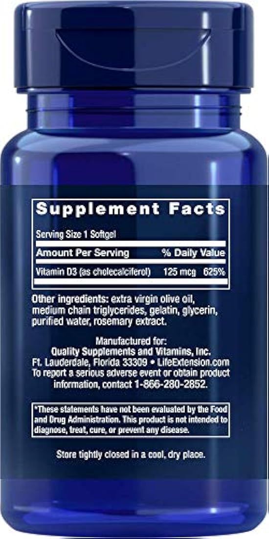 Vitamina D3, 5000 UI, 60 cápsulas blandas, 01713, 5000 UI