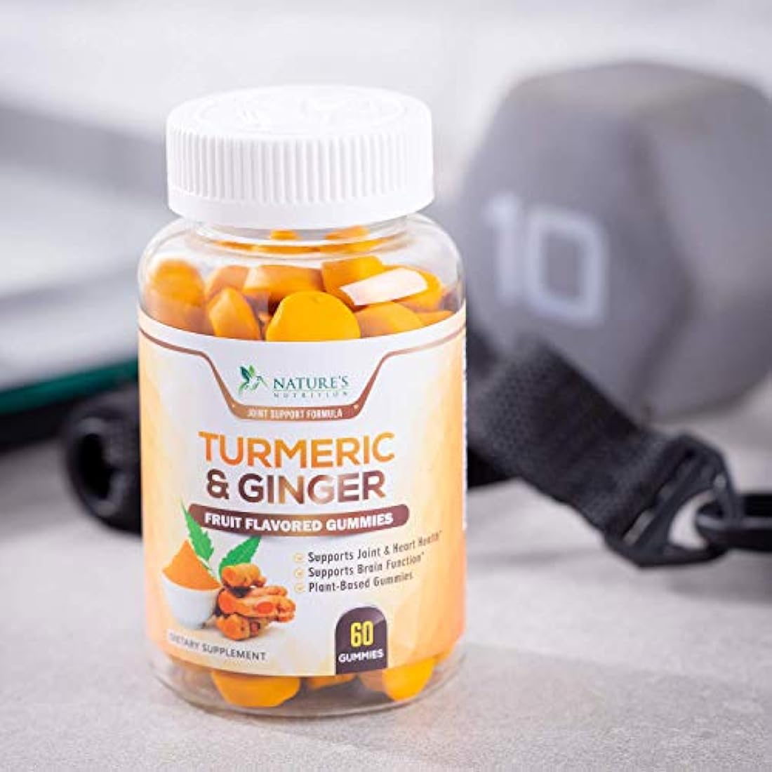Natures Nutrition - Gomitas de cúrcuma con jengibre