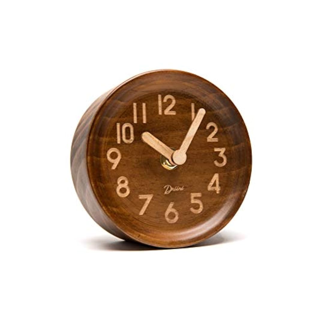 Reloj analógico de mesa y escritorio de madera