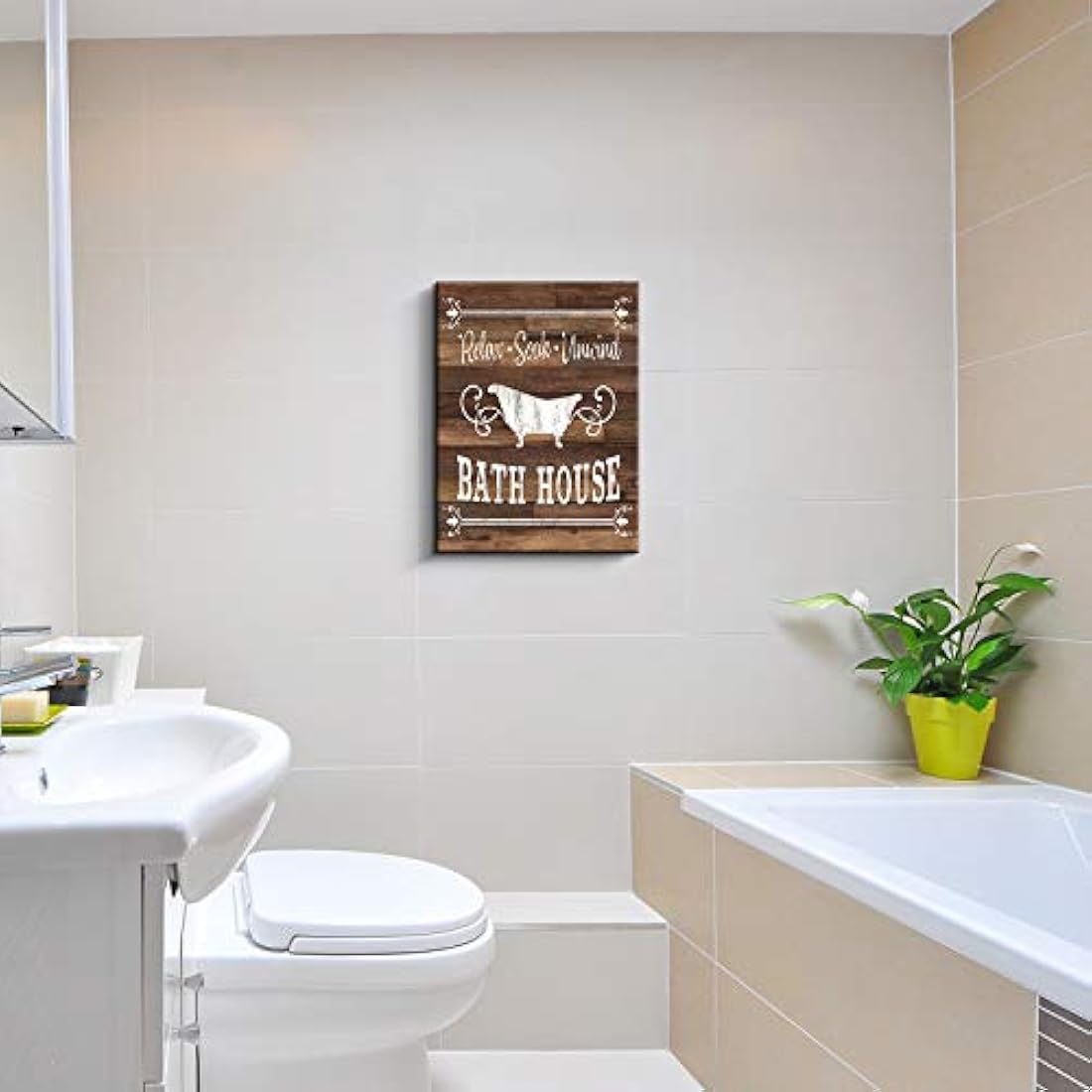 Letrero de reglas de baño, diseño vintage de letreros