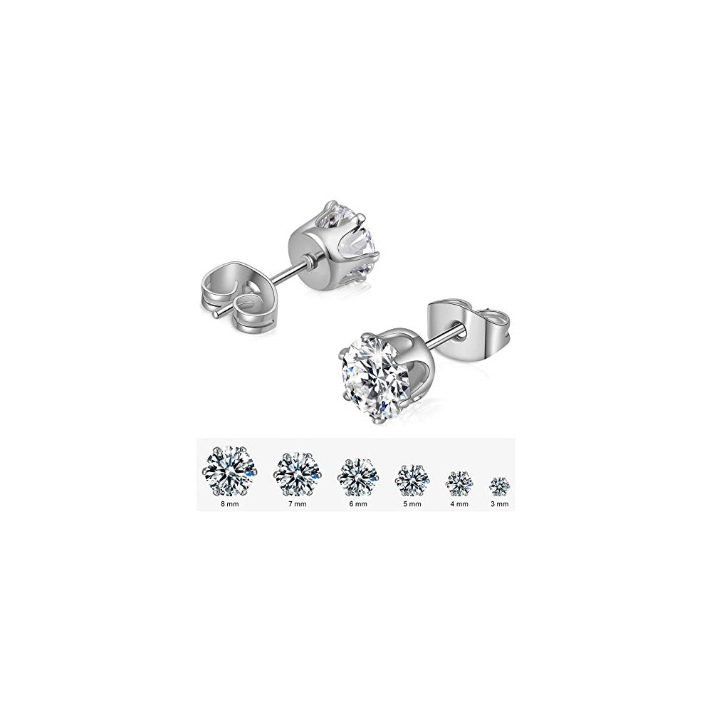 Aretes tipo dormilona acero inoxidable para mujer y hombre