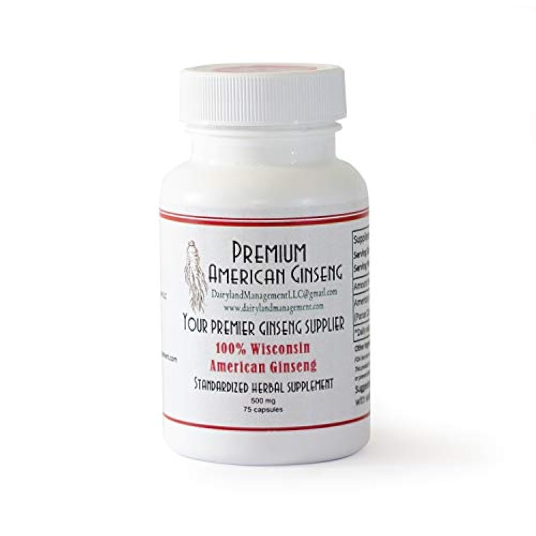 Cápsulas de ginseng 100% auténticas americanas, 500 mg.