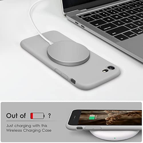 DTTOCASE - Funda para iPhone SE 2022/2020, iPhone 8, iPhone 7, funda de silicona líquida para iPhone SE 8 7 de 4.7 pulgadas, funda protectora colorida suave y sedosa para niñas y mujeres, color gris marino