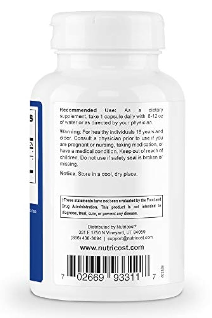 Suplemento Nutricost Dim (diindolylmethane) 0.10 onzas, 120