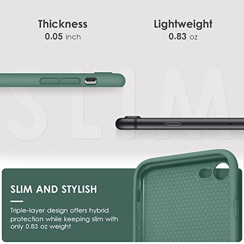 DTTOCASE - Funda para iPhone SE 2022/2020, iPhone 8, iPhone 7, funda de silicona líquida para iPhone SE 8 7 de 4.7 pulgadas, colorida y suave funda protectora para niñas y mujeres, color verde medianoche