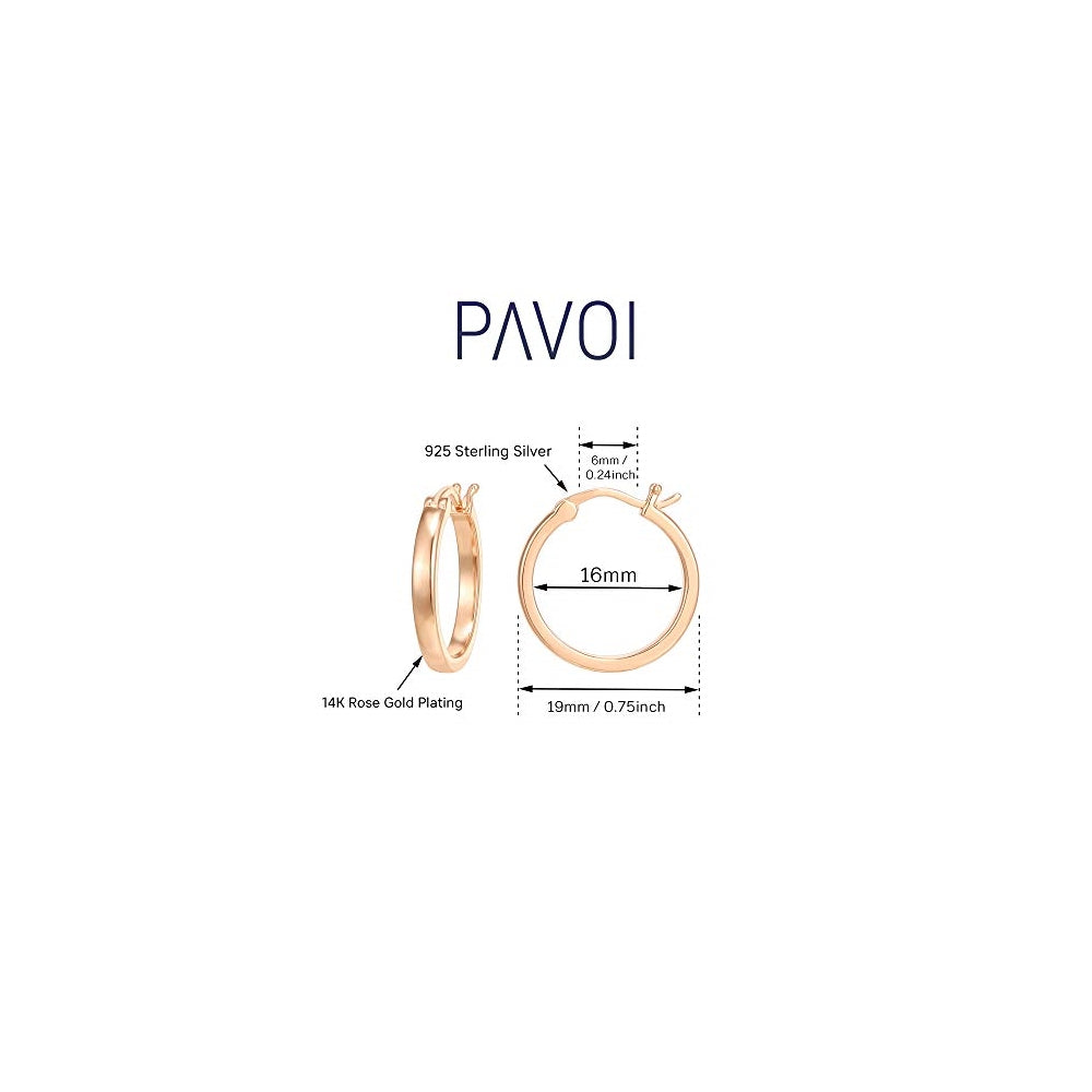 Aretes de aro de plata chapada en oro de 14 quilates