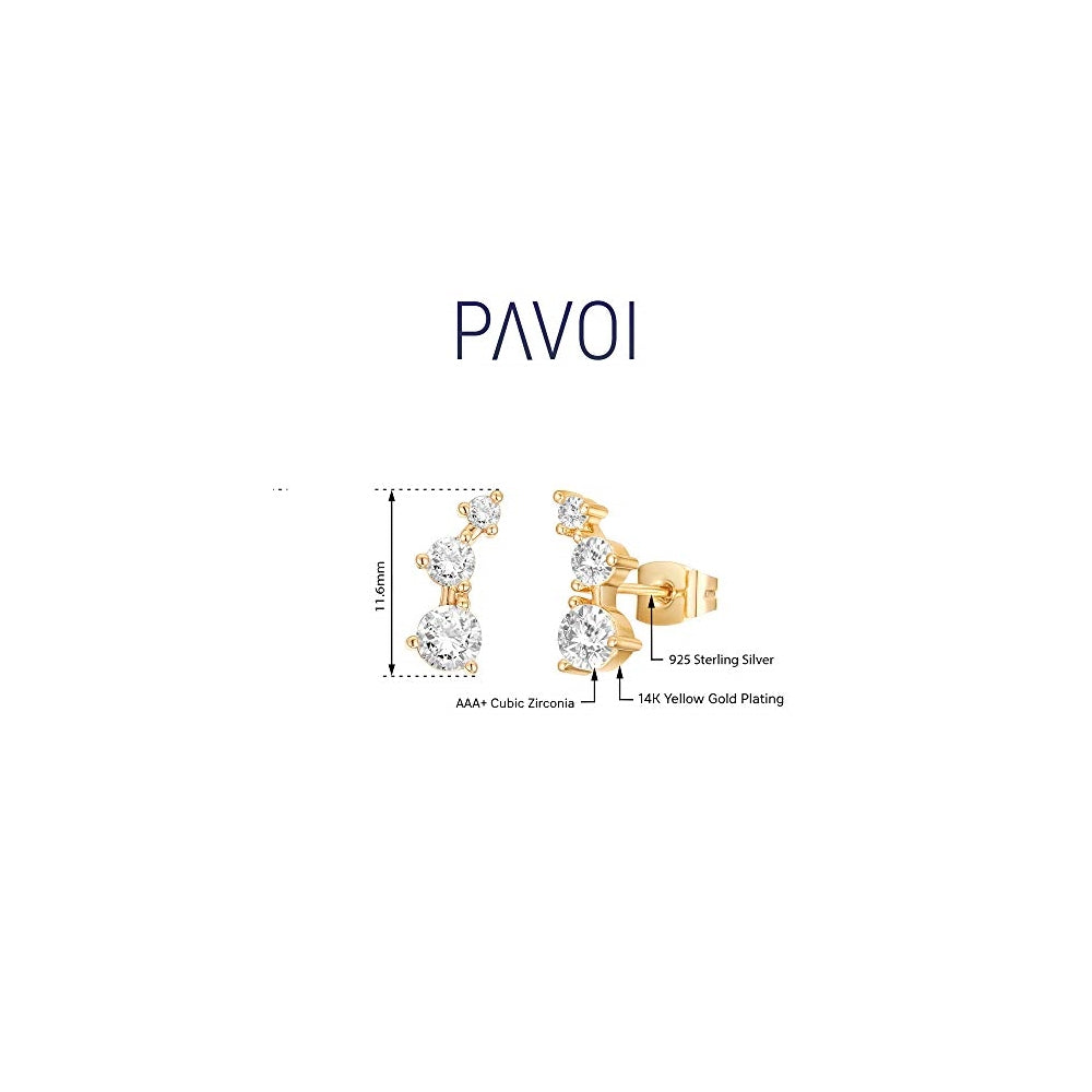 Aretes de plata en oro de 14 quilates con circonita