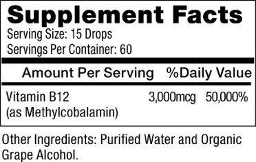Gotas líquidas de vitamina B12, sublingual, metilcobalamina
