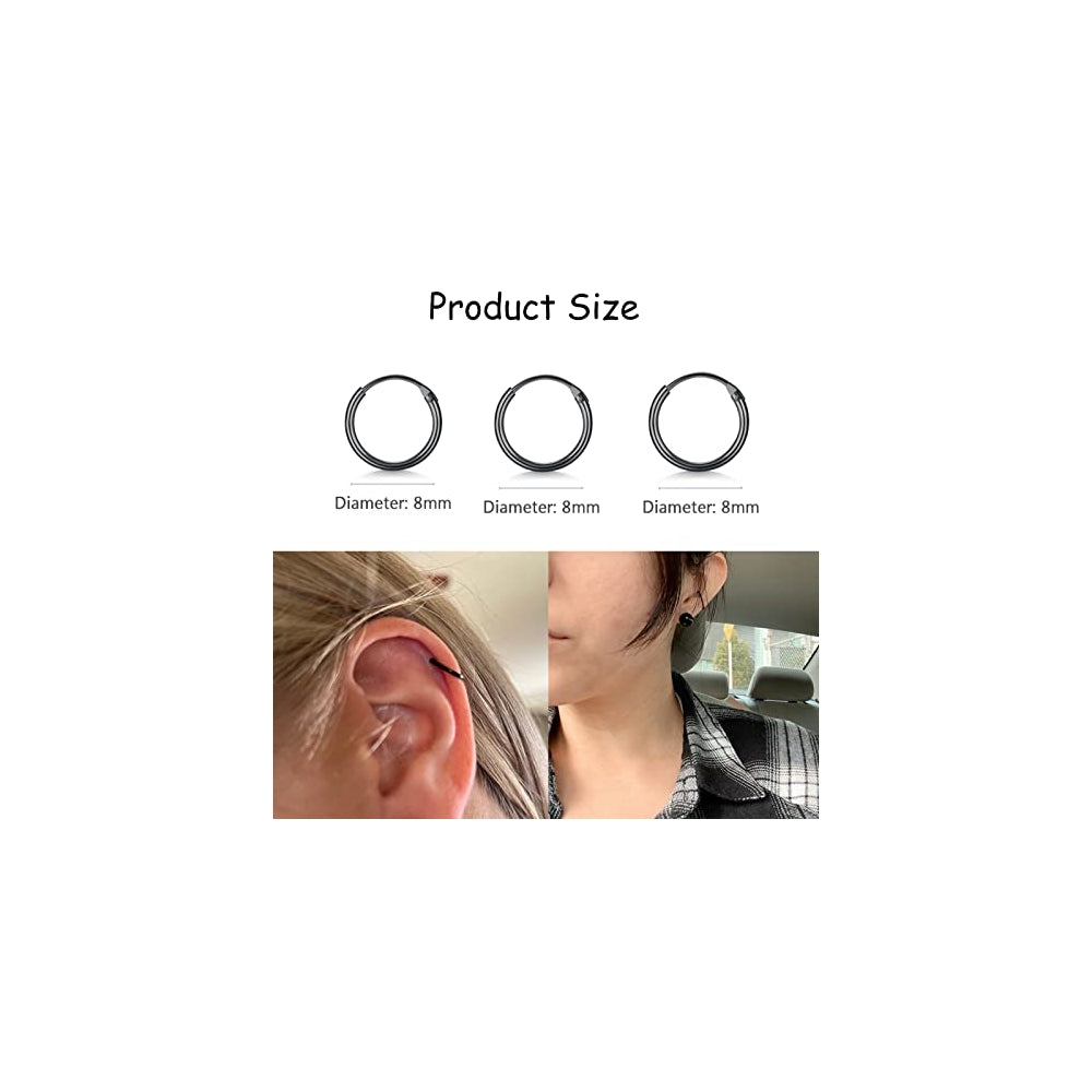 Aretes de aro de plata 3 pares para mujeres