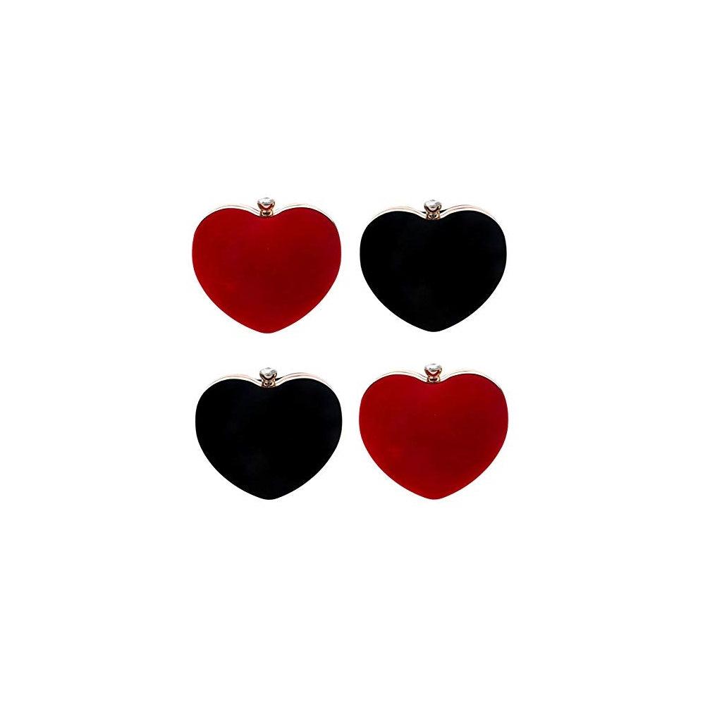 Bolsos de mano de terciopelo con corazón para mujer