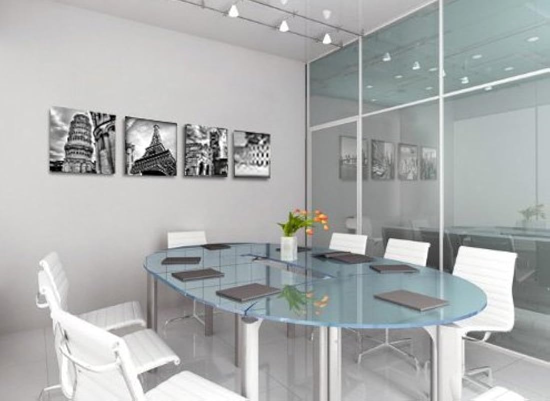 Wieco Art – Arquitecturas modernos edificios de 4 paneles