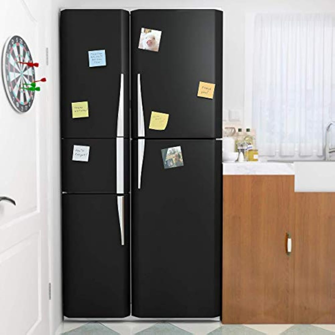 Papel de vinilo decorativo negro mate (12 x 120)