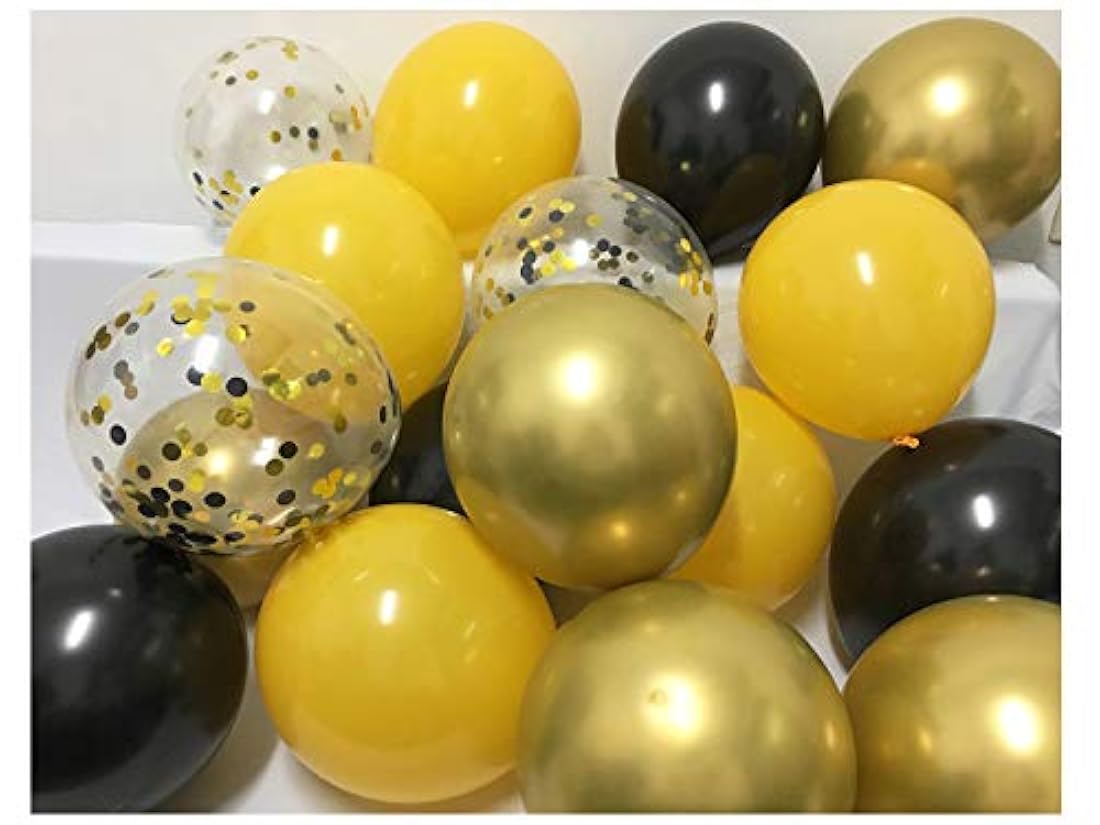 Globos de oro amarillo y negro de Bamonos