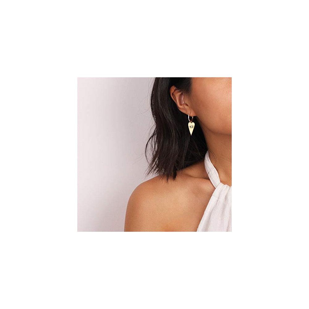 Aretes contra el mal de ojo para mujer chapados en oro