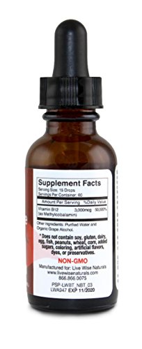 Gotas líquidas de vitamina B12, sublingual, metilcobalamina