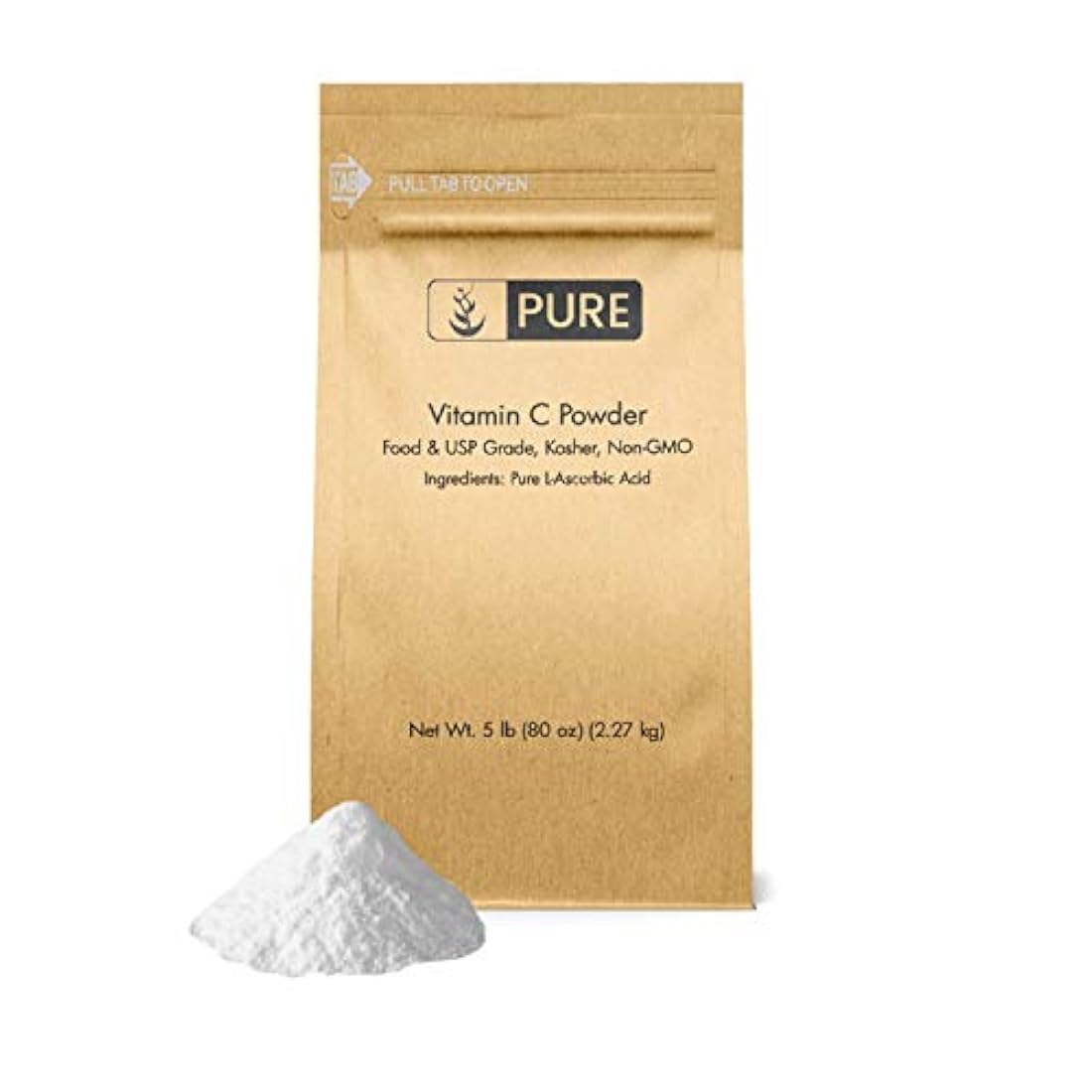 Polvo de vitamina C de Pure Organic Ingredients ecológico