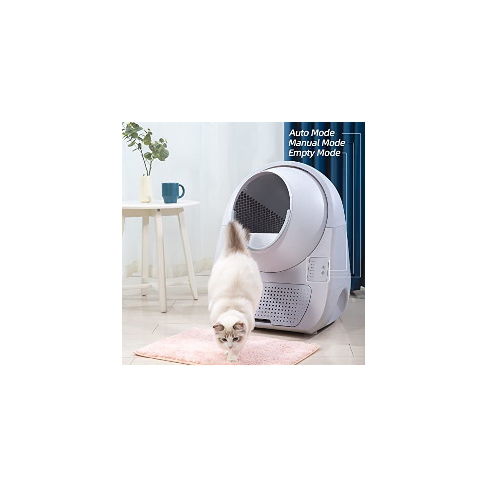 Catlink Caja de arena para gatos autolimpiante, cuchara de un solo clic, eliminación de olores doble, caja de arena automática extra grande, caja de arena para gatos cubierta sin cuchara para gatos (versión joven)