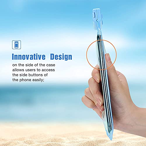 ProCase Funda universal impermeable para teléfono compatible con iPhone 13 Pro Max Mini, 12 11 Pro Max XR XS X 8 7 6S Plus SE, Galaxy S21 S20 S10 S9 Note 10 9 Pixel hasta 7 pulgadas, paquete de 2, negro/azul