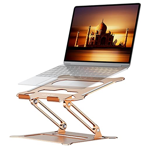 Urmust Soporte ajustable para portátil portátil Ultrabook Stand Riser portátil compatible con MacBook Air Pro HP Dell XPS Lenovo todos los portátiles de 10 a 15.6 pulgadas (dorado)