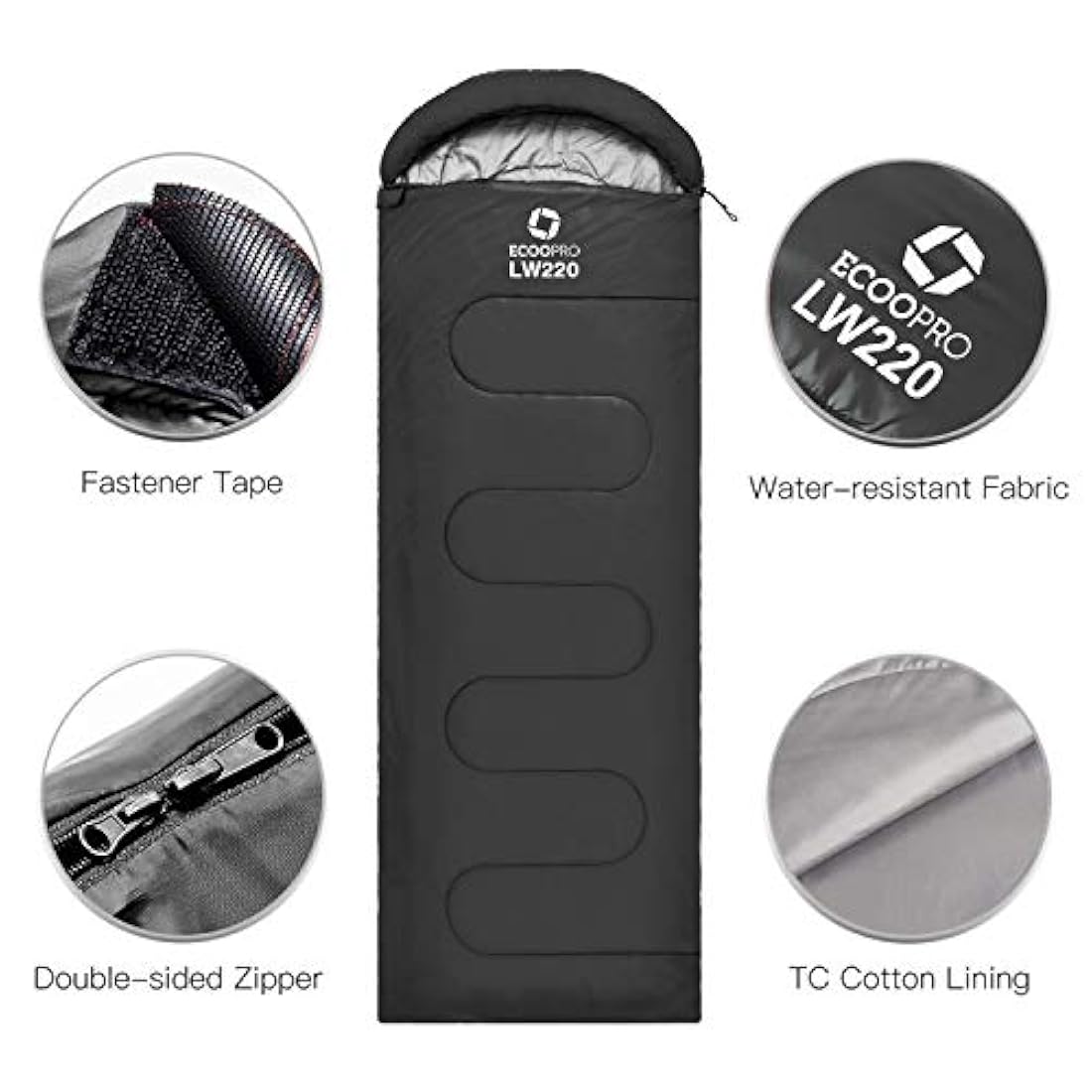 Saco de dormir cálido, portátil, impermeable, compacto