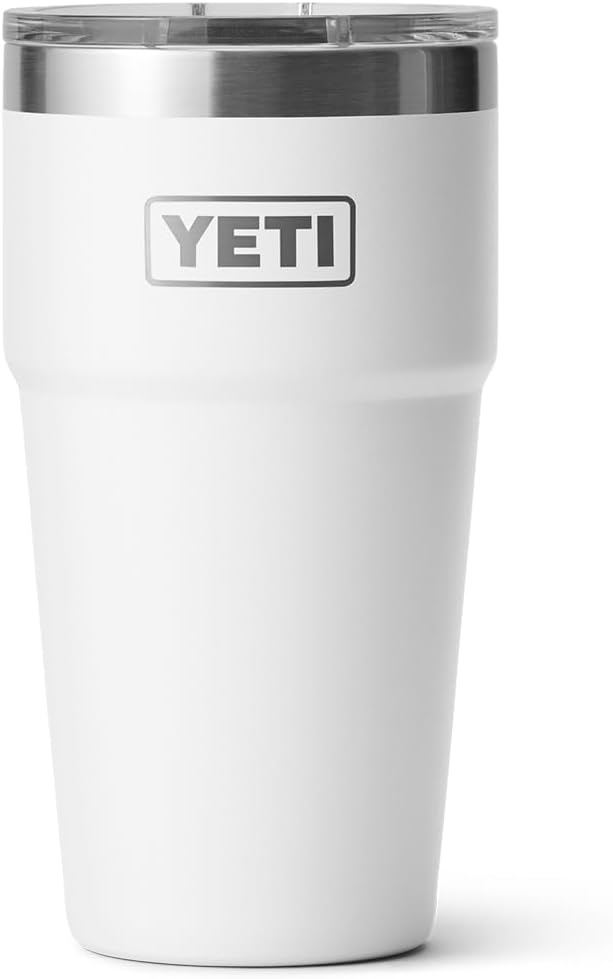 Vaso apilable YETI Rambler 20 oz, acero inoxidable, Blanco