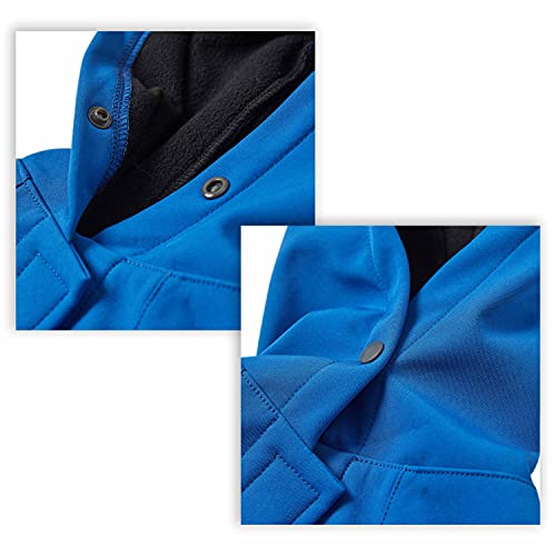 Blueberry Pet Chaqueta impermeable para perro de 10 pulgadas, impermeable con capucha y cortavientos con correa y agujero para arnés, azul deslumbrante, equipo de lluvia para perros