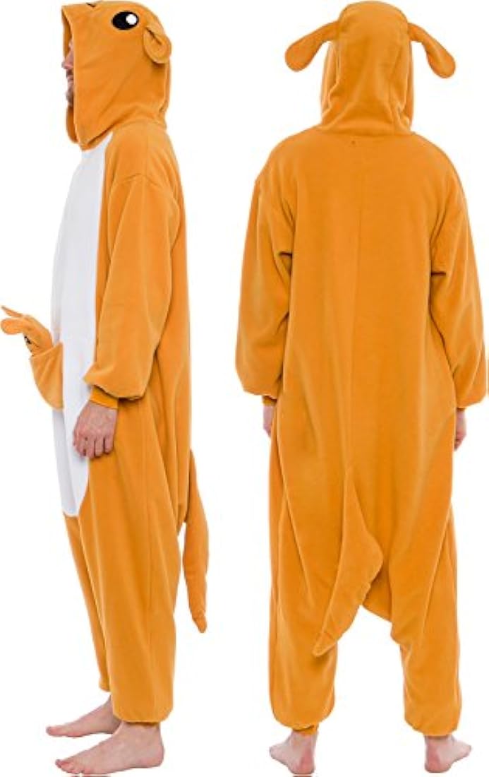 Pijama de peluche de canguro de una sola pieza para adulto unisex
