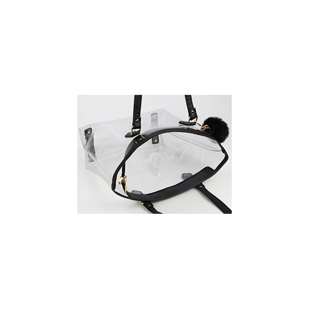 Bolsos transparente grande del hombro con el colgante negro