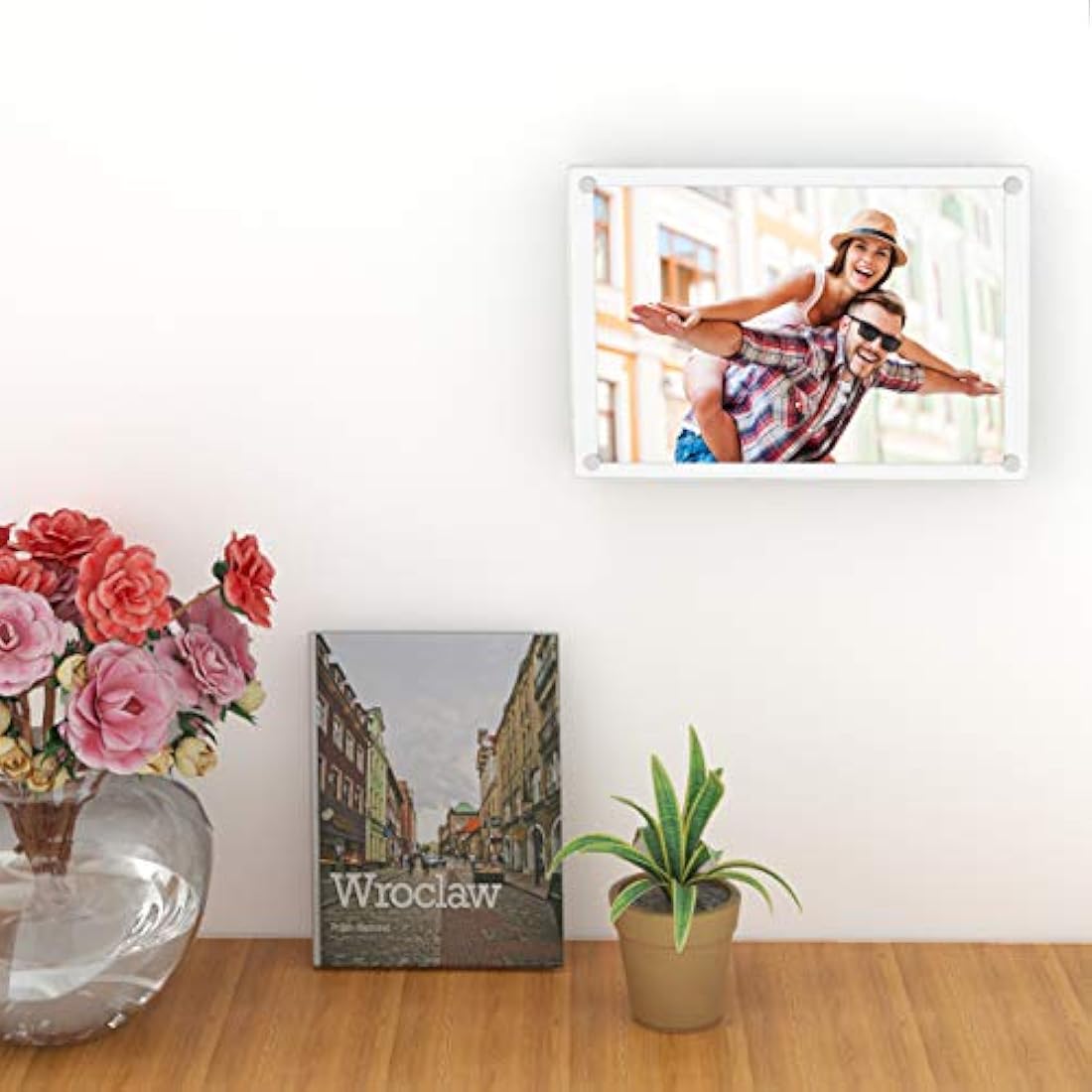 Portarretrato de acrílico transparente de 8,5x11 in/4 piezas