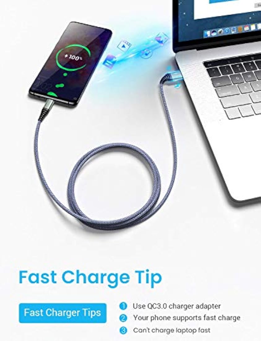 Cable cargador USB, gris