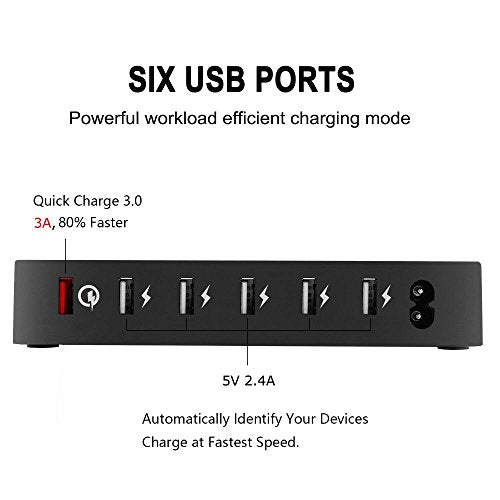 La estación de carga con 6 cables USB para SmartPhone