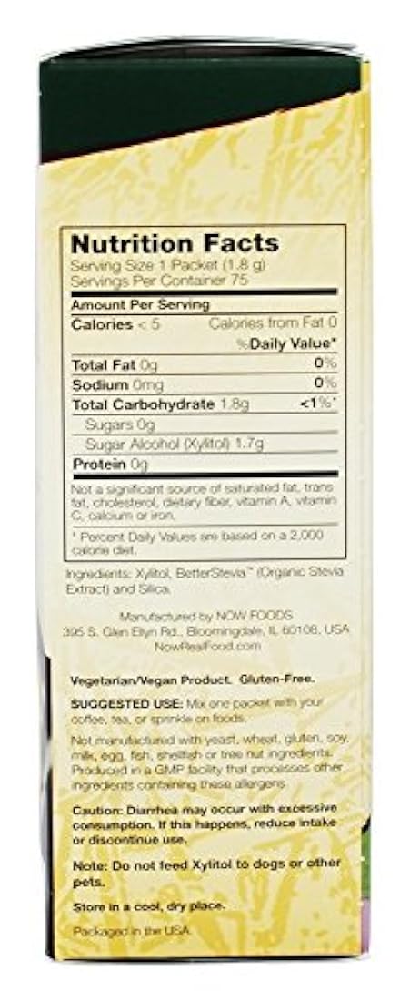 Now Foods Xylitol Plus Stevia paquetes