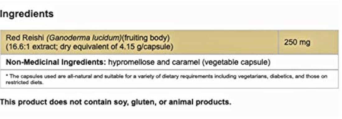 Rojo Reishi esencia EX Suplemento dietético – 250 mg x 60