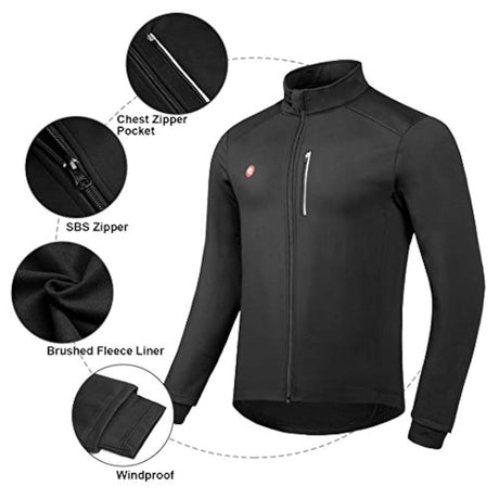 Przewalski - Chaqueta de ciclismo para hombre, chaqueta para correr, térmica, cortavientos, transpirable, reflectante, cortavientos